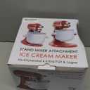 Ice Cream Maker Attachment for KitchenAid, Fits KitchenAid 4.5/5QT & 6QT Mixers, Frozen Ice Cream & Sorbet Gelato Maker, 2 Quart, White
