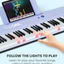 The ONE Smart Keyboard COLOR 61 Lighted Keys Piano Keyboard, Electric Piano for Beginners with 256 Tones, 64 Polyphony, Built-in LED Lights & Apps, Supports USB MIDI/Headphones (Purple), 35.12 inches x 11.73 inches x 3.37 inches