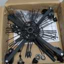 DEYEGELEA 7 Tier Rotating Rack Shelves, Retail Display Stand For Jewelry, Keyrings, Socks, Hats, Movable Spinner For Toys, Adjustable Height, Black