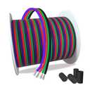 100ft RGB 4 Wire Conductor Cords 4PIN 22AWG Extension Cable LED Welding Wire Tinned Copper 22 Gauge ga for 3528 5050 RGB LED Strip
