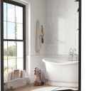 Bathroom Mirror with Shelf, Black Rectangle Wall Mirror Metal Frame, Hanging Horizontal or Vertical (24'' X 20'')