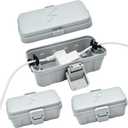 Hrensaw 3PCS Small Weatherproof Electrical Connection Box(Inner 5.5x3x2.2inch),Outdoor Electrical Box,Waterproof Extension Cord Covers for Plug, Extension Cables, Holiday Lights,Grey