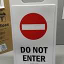 SmartSign 25 x 12 inch Do Not Enter Two-Sided Folding Floor Sign, Digitally Printed Plastic, Red, Black & White