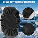 Winch Cover, New Upgrade Heavy Duty 600D Oxford Fabric Winch Covers for 8500-17500 lbs Electric Winch, Waterproof Dustproof Sunproof UV Resistant Tear Resistant Durable, 22 x 9.8 x 7.5