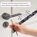 Lanyardio Stretchy Scrunchie Lanyard for ID Badges Keys, Cute Teacher Lanyard for Women with 2 Card Holders 19.12 Inch (Skeleton)