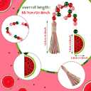 Blulu 6 Pcs Watermelon Tiered Tray Decor Rustic Farmhouse Summer Wooden Bead Garland with Tassels Hello Sweet Summer Book Stack Gift for Kitchen Table Centerpiece Shelf Mantel Decorations Home Decor