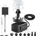 24-Hours Working Bird Bath Fountains Plug in, Jutai Adjustable DC 12V Water Fountain Pump with LED Light for Birdbath, Garden, Small Fish Tank, Pond,16.4Ft Power Cord, Adapter Included(White)