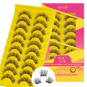 Lash Clusters D Curl Diy Lash Extensions Cluster Lashes 12-14mm Length Eyelash Clusters Wispy Reusable Soft Natural Individual Lashes Cluster Thin Band For Makeup at Home by WLFRHD(Hestic)