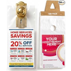 500 Plastic Door Hanger Bags 6x12 Clear Waterproof And Secure