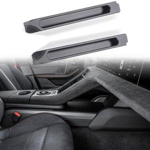 Central Control Storage Box Organizer Compatible with Porsche Taycan 2020 2021 2022 2023, Storage Bar Keeps Things From Flying Around, Upgrade The Storage Package (Short style)
