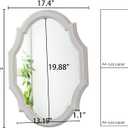 Vintage Oval Mirrors for Wall Decor Living Room 24 X 18 Inch, Hanging Decorative Scalloped White Mirrors, Distressed Wood Frame Unique Mirror for Entryway Bathroom, Horizontally or Vertically