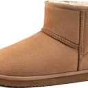 Zizor Women's Cozy Short Bootie Slippers, Winter Warm Hard Bottom House Shoes with Fuzzy Lining (9, Brown)