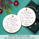 5 x Sister Ornament 2025, Appreciation Gifts for Sisters Bestie Sibling Soulsister, Thoughtful Sister Gifts from Sis Brother, Sisterhood Birthday Decor, Ceramic Ornaments for Christmas Tree