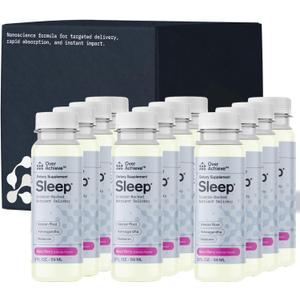 Sleep Drink with Advanced Nanoscience Technology - Contains Melatonin, Ashwagandha and Valerian Root - 12 Pack Liquid Sleeping Aid Help Fall Asleep Faster, Mix Berries 2oz