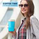 2 x 2pcs Silicone Boot for Owala Smoothsip Slider Coffee Tumbler 12oz 20oz, Anti-Slip Protective Sleeve, Bottom Protector for Travel Coffee Mug, Cup Tumblers Accessories for Owala' (Blue)