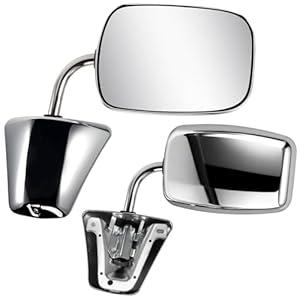 PZ Pair Driver and Passenger Side Door Mirror for 19881999 Chevy C1500 C2500 C3500 K1500 K2500 K3500 Front Right&Left Side View Mirror with Manual Folding, Chrome