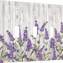 Purple Lavender Rustic Wooden Flowers Floral Plant Decorative Switch Plates 3 Gang Wall Plate Triple Toggle Light Switch Cover Faceplate Electrical Wall Panels for Farmhouse Living Room Decor