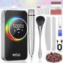 Electric Nail Drill Professional 50000RPM, 2025 Pro Fast Removal Electric Nail File for Acrylic Gel Nails, 6000mAh Rechargeable Nail Drill Machine, Efile Kit with 12pcs Bits for Manicure Salon Home (Black)