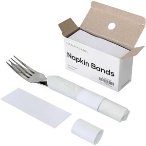 NATURALABEL Napkin Bands, Paper Napkin Rings Self Adhesive 500-Count (White) (1 Boxes (500 Units))