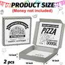 2 Pcs Money Box for Cash Birthday Money Pizza Box Gift 10 x 10 Inch Fun Pizza Gift Boxes for Surprise Holder Birthday Wedding Party (Cash Not Include)(Classic)