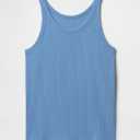 Gap Womens Ribbed High Neck Tank (Blue, XXL)