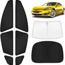 KUST Car Window Shades for Tesla Model S 2012-2025 2026 (No for Plaid or Long Range) Windshield Sun Shade Side Window Cover UV Block Privacy Accessories for Camping Blackout Rear Back Full 8PCS