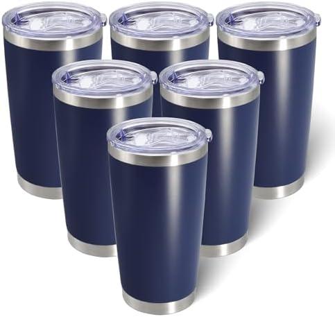 AIANJI 20oz Tumbler Bulk Stainless Steel Tumblers with Lid Vacuum Insulated Double Wall Travel Coffee Mug Powder Coated Tumbler Cup for Hot and Cold Drinks