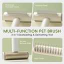 3-in-1 Pet Grooming Brush for Dogs & Cats | Deshedding & Dematting Comb with Built-in Lint Roller | Use with Our Sticky Hair Remover for Complete Fur Care(Coffee color)