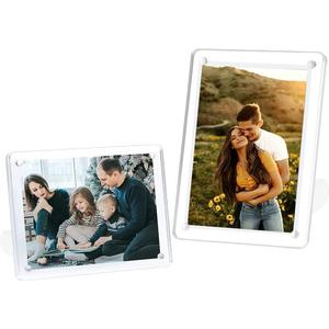 ECOSEAO 4x6 Minimalist Picture Frame Acrylic Glass Photo Frame with Magnetic Desktop Display Horizontally or Vertically
