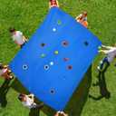 Kathfly Blue Hole Tarp Team Building Game 98 x 70 Inch Learning Fun Team Building Games for Work with 8 Pcs Team Building Ball for Teamwork Group