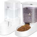 Marchul Dog Feeder, Gravity Cat Feeder and Water Dispenser Set, Automatic Pet Food Bowl and Waterer Large Capacity for Small Medium Pets Puppy Kitten Rabbit (1 Gallon / 3.8L)
