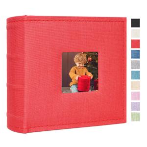 Cherrich Small Photo Album 4x6 100 Pockets with Writing Space Linen Cover Picture Book Holds 4x6 Photos for Wedding, Baby, Family, Graduation