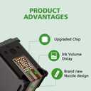 Ink 63 XL 63XL Black for HP 63 HP63 Ink Cartridges for HP Printers for Envy 4520 4512 4516 Officejet 5260 5252 3830 3833 4655 5255 Deskjet 1112 2130 3630 3634 Printer (Black, 2-Pack)