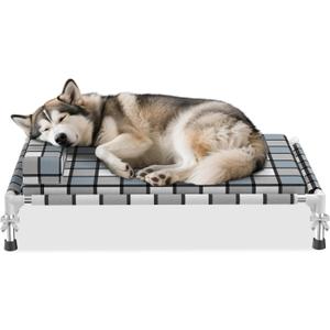 Elevated Raised Lifted Dog Bed Elevated Dogs Bed with Bolster & Cushion Mat Raised Pet Couch Bed with Pillow for Indoor Outdoor (Cushion-34" x 26" x 6")