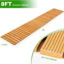 LINSHRY 8FT Wooden Garden Pathway, Outdoor Roll Out Garden Walkway, Weather-Resistant Non-Slip Wooden Walkway Pavers