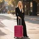 Luggage Sets 3 Piece,Suitcases with Wheels, Carry On Luggage Set, ABS Hard Case Luggage with TSA Lock Spinner Wheels(3 Piece Sets, Red(20"/DB/TB))