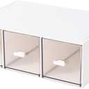 MILULUGO Plastic 3 Drawer Organizer for Cosmetic Storage, Desk Organizer, Makeup Organizer for nail polish, Lipstick, Brushes, Jewelry, Skincare, Bathroom Organization Boxes - White