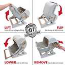 Le you pet semi-automatic quick cleaning cat litter box, Luxury cat toilet(white / milk brown)