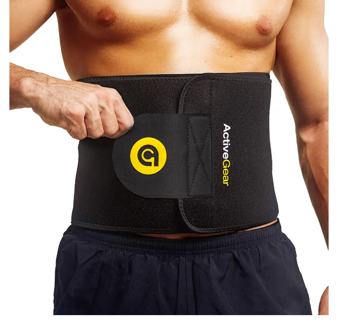 ActiveGear Premium Waist Trimmer & Trainer Belt for Men and Women - Sweat-Enhancing Slimming Wrap for Stomach, Adjustable Fit