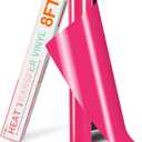 HTVRONT HTV Vinyl Rolls Heat Transfer Vinyl - 12" x 8ft Neon Pink HTV Vinyl for Shirts, Iron on Vinyl for All Cutter Machine - Easy to Cut & Weed for Heat Vinyl Design (Neon Pink)