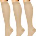 CHARMKING Compression Socks for Women & Men Circulation (3 Pairs) 15-20 mmHg is Best Support for Athletic Running Cycling, S/M