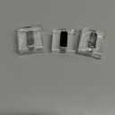 FINGERINSPIRE 3Pcs Clear Acrylic Ring Display Stand with Black Velvet Square Transparent Ring Display Holder Ring Storage for Store Showcase and Home Jewelry Organize 1.6x1.6x0.8 inch