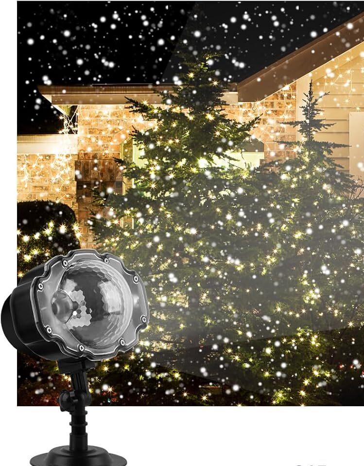 Projector Light,Halloween Holographic Projector Snowfall Projector IP65 Moving Snow Projector Christmas Snowflake Light Party Christmas Decoration for Home Outdoor for Halloween Xmas Holiday