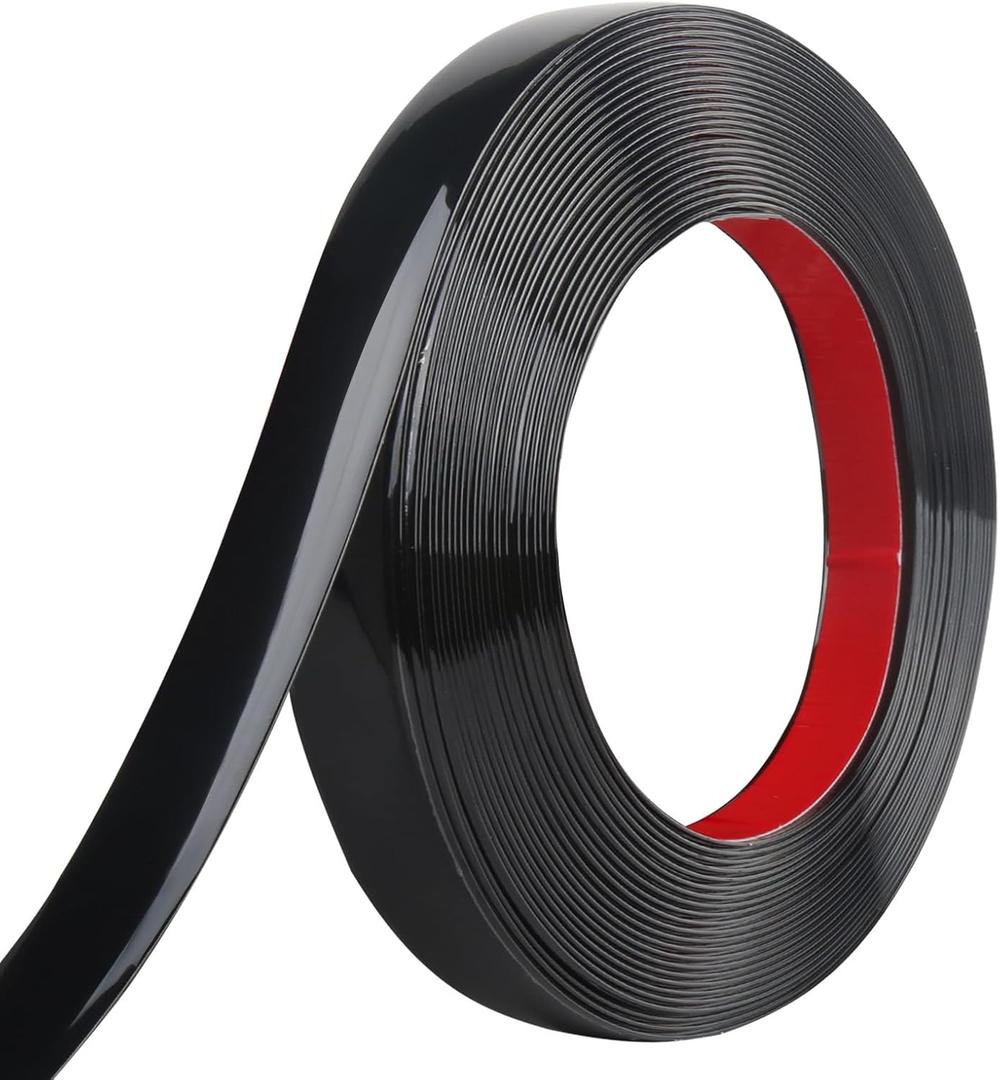 Peel and Stick Molding Trim Waterproof Mirror Tape Border Flexible Wall Trim Molding Self Adhesive for Home Decoration Wall Protection(32.8 Ft) (Black)