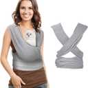 Dog Sling Carriers, Cat Wrap Carrier Chest, Front Facing Dog Sling, Hands Free, Size Adjustable, Soft Cotton, Swaddle Bag for Outdoor(Light Grey)