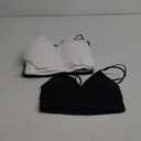 BQTQ 6 Pcs V Neck Bralettes for Women Padded Bralette with Straps Seamless Bra (Medium, Black, White, Gray)