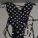 ZAFUL Women Plunging One Piece Swimsuit Backless Cross Tie High Cut Thong One-Piece Bathing Suit, Large
