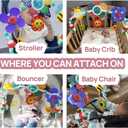 Baby Activity Arch Toy Bar for Stroller, Bassinets and Car Seat, Adjustable Crib Toys Hanging Attachment, Sensory Development Toys with Rattles