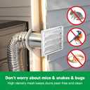 Funmit 4'' Metal Dryer Vent Cover with Metal Mesh Screen, 7"x7" Outdoor Stainless Steel Louvered Vent Cover Includes 4 Screw for Easy Installation