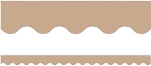 2 x Teacher Created Resources Light Brown Scalloped Border Trim (TCR7129)